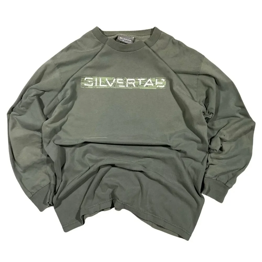 Vintage Y2K Levi’s Silvertab T-Shirt Men’s Large Faded Green Long Sleeve Graphic
